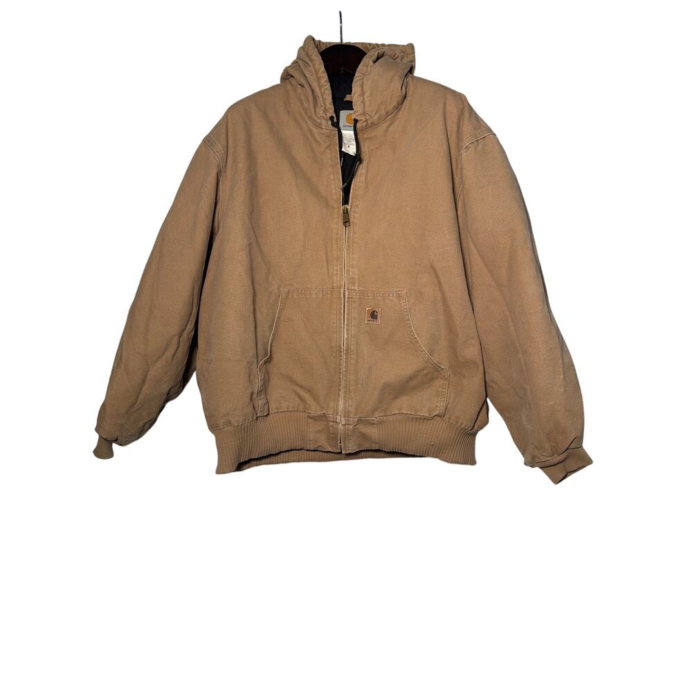 Carhartt Jacket Men 3XL Brown J130 SDL Duck Quilted Lined Hood VTG Work Winter